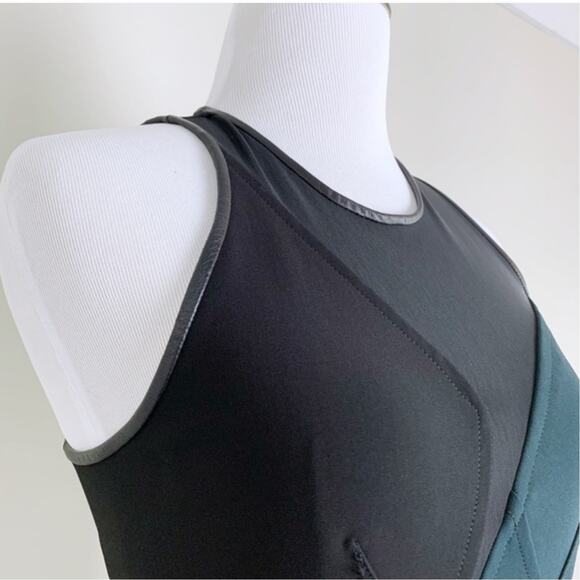 Yigal Azrouel Green & Black Mesh Bodycon Dress Sleeveless Women's Size 4 - Picture 6 of 12